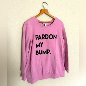 Super cute maternity sweatshirt. Pardon my bump.